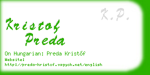 kristof preda business card